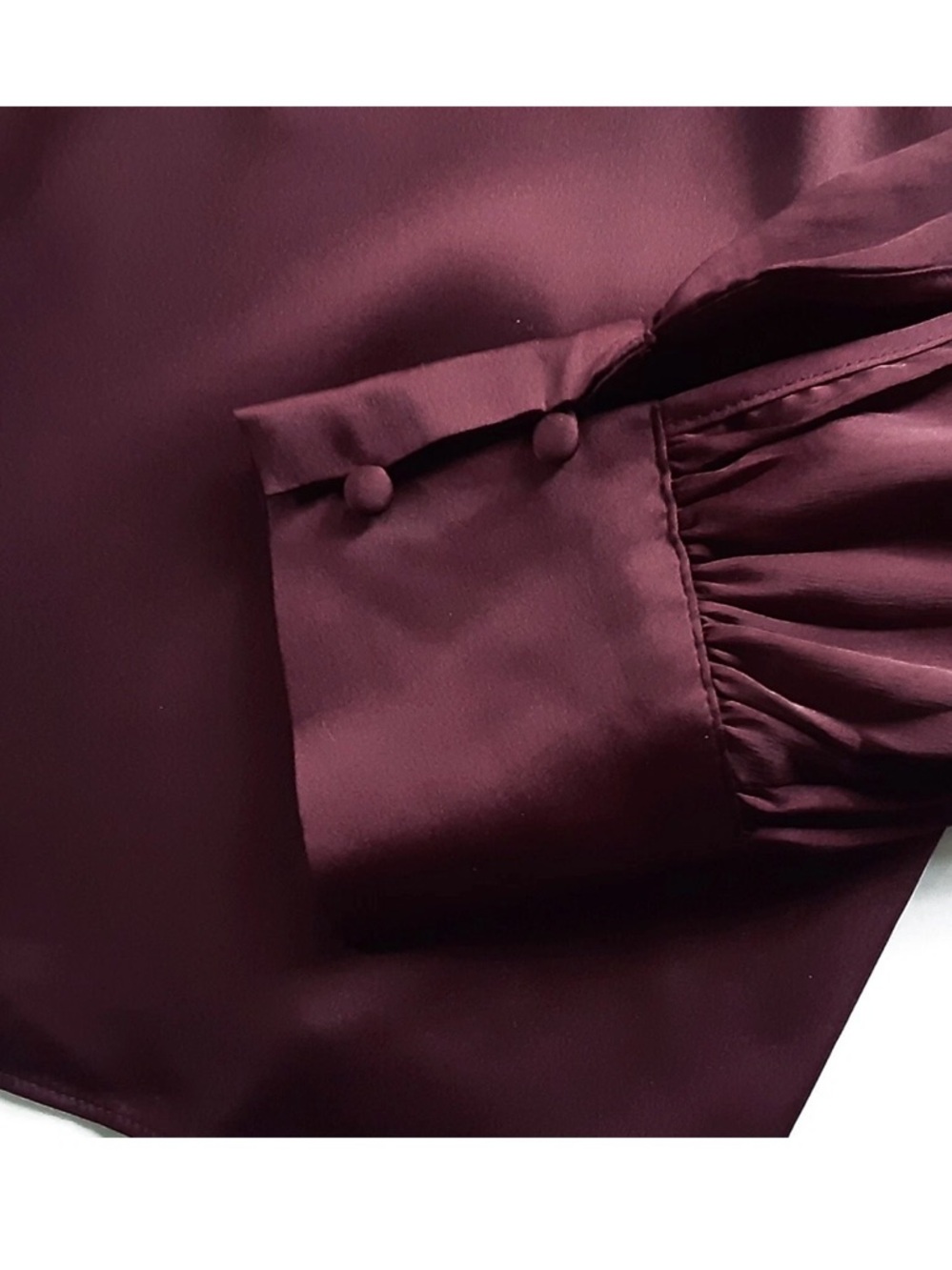 NWOT V-Neck Satin Blouse (medium) - Picture 4 of 4